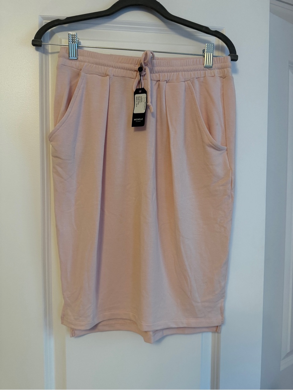 Everyday Drawstring Midi Skirt - Light Pink